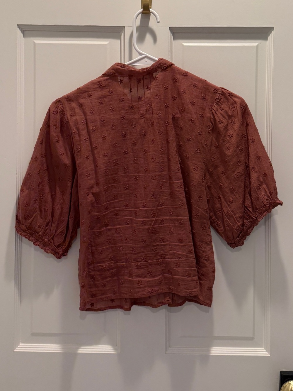 Doen Rust Ruffle Eyelet Blouse - Picture 3 of 3